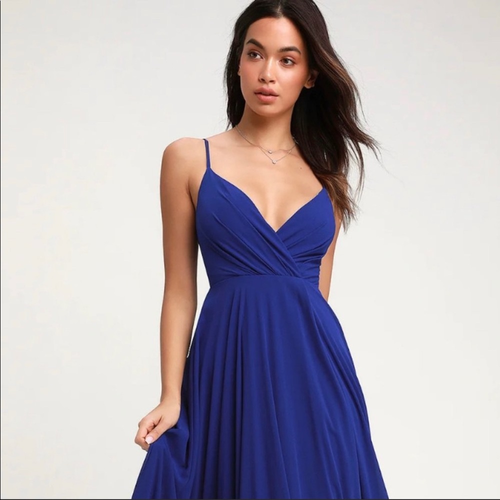 NWT- Royal Blue Lulu’s “All About Love” maxi dress